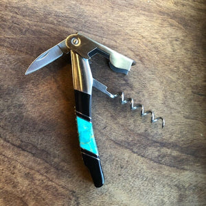 Turquoise and Jet Onyx Corkscrew | Santa Fe Stoneworks Corkscrews Santa Fe Stoneworks 