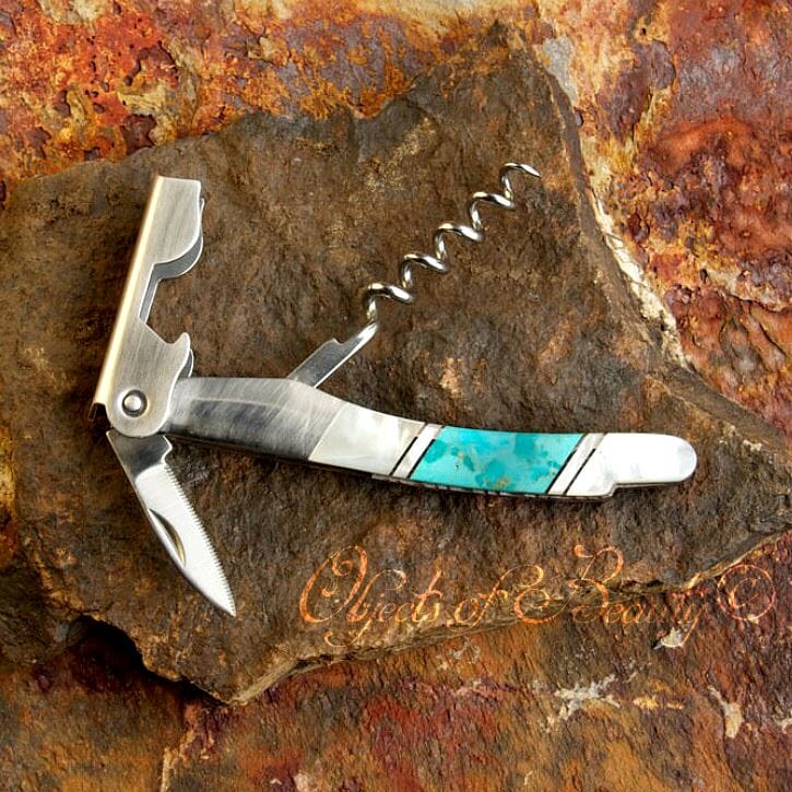 Turquoise & Mother of Pearl Waiter's Corkscrew | Yellowstone