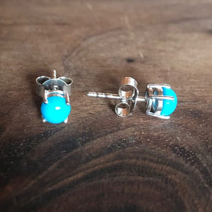 Turquoise Sterling Silver Stud Earrings | Yellowstone Spirit Southwestern Collection Turquoise Earrings Objects of Beauty Southwest 