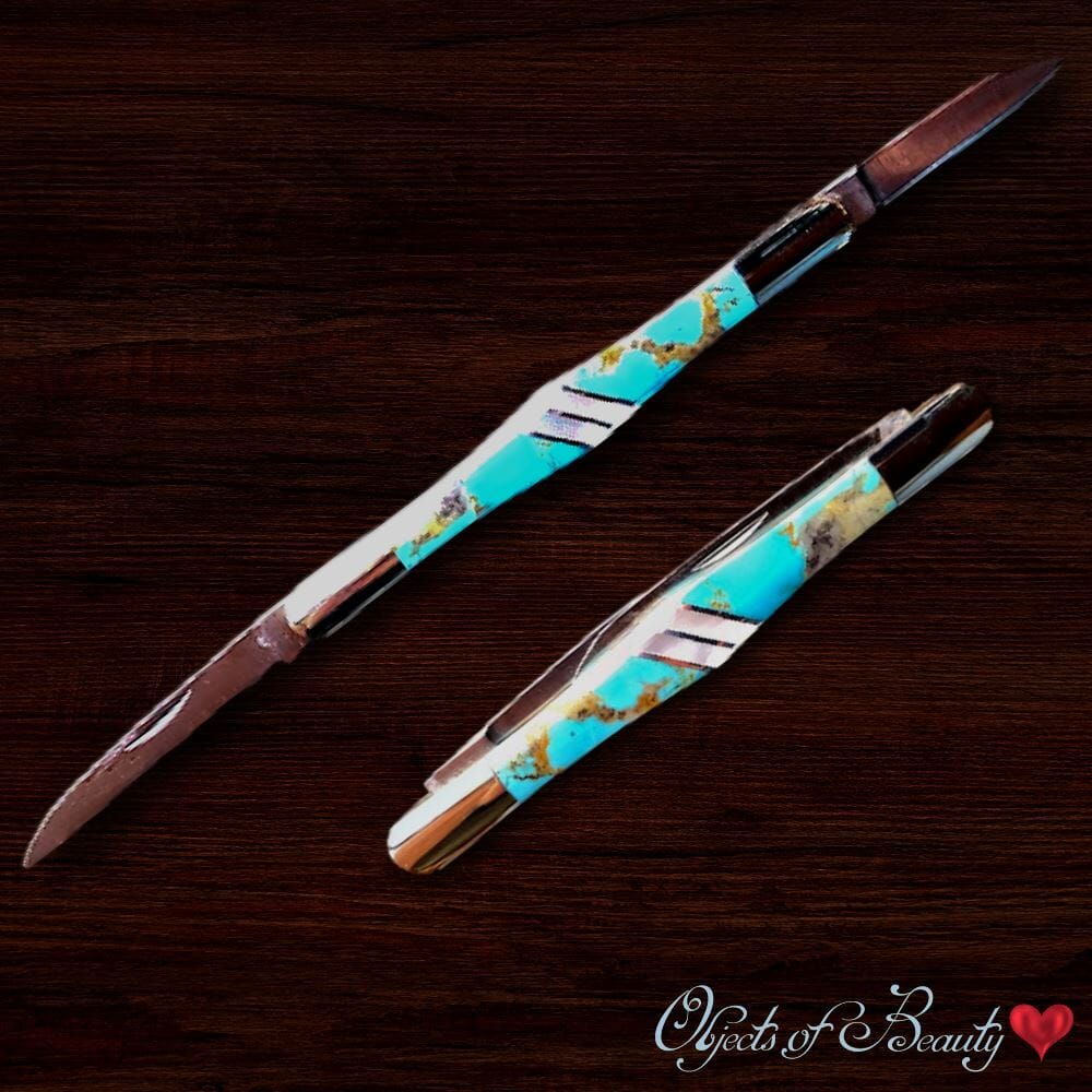 Turquoise Tuxedo Knife | Santa Fe Stoneworks | Yellowstone Spirit Southwestern Collection Collectible Knives Objects of Beauty 