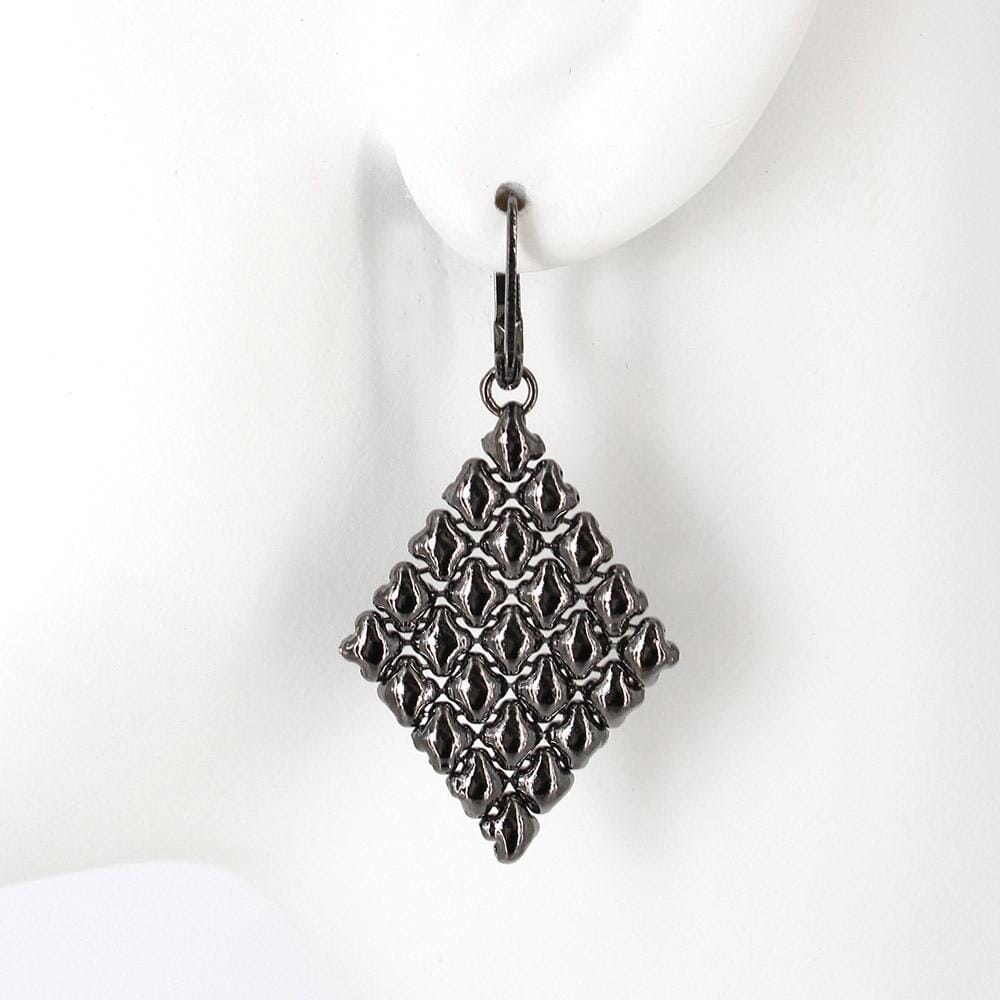 Twenty Five Times Black Chrome SG Liquid Metal Earrings Earrings Sergio Gutierrez Liquid Metal Jewelry 