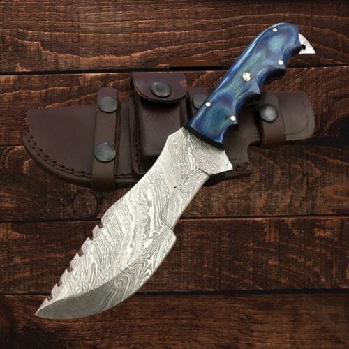 Ultimate Rugged Damascus Tracker Knife | Yellowstone Spirit Southwestern Collection Damascus Knife Objects of Beauty Southwest 