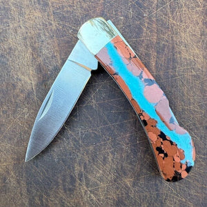 Vein Turquoise 3" Santa Fe Stoneworks Plain Blade Knife | Yellowstone Spirit Southwestern Collection Knife Santa Fe Stoneworks 
