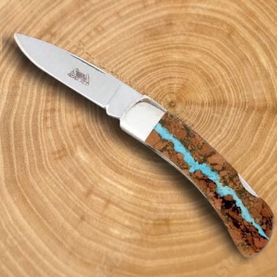 Vein Turquoise 3" Santa Fe Stoneworks Plain Blade Knife | Yellowstone Spirit Southwestern Collection Knife Santa Fe Stoneworks 