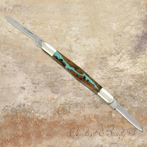 Vein Turquoise Tuxedo Knife | Yellowstone Spirit Southwestern Collection | Santa Fe Stoneworks Collectible Pocket Knives Santa Fe Stoneworks 