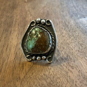 Vintage Navajo Turquoise Raindrop Bear Paw Ring | Yellowstone Spirit and Spirit Animal Collections Rings Objects of Beauty Southwest 