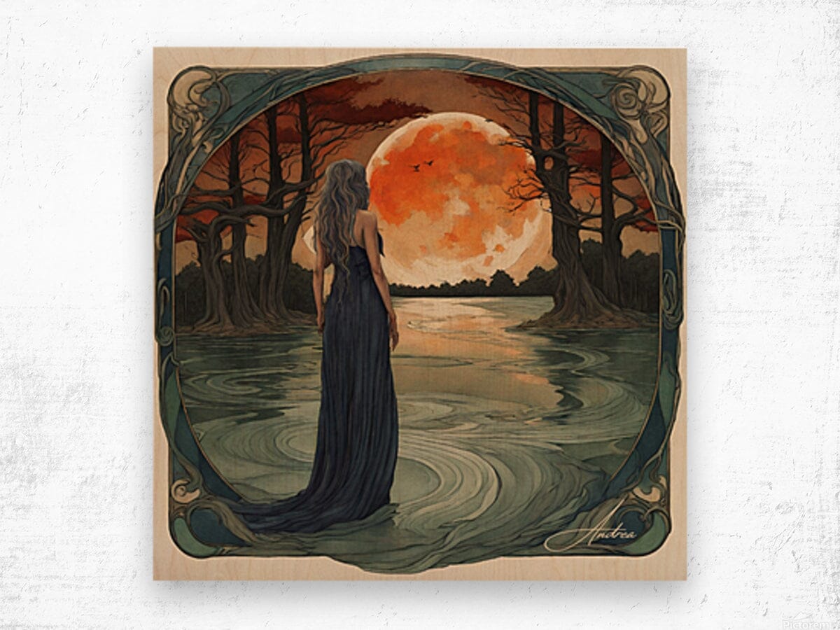 Wading with the Moon | Andrea Record Fine Art | Yellowstone Spirit Southwestern Collection Painting Print Andrea Record Fine Art 