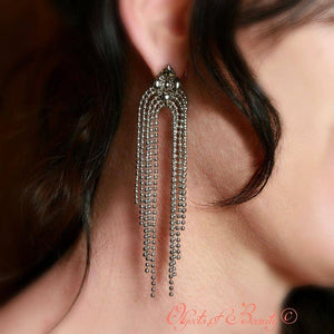 Waterfall SG Liquid Metal Fringe Earrings Earrings Sergio Gutierrez Liquid Metal Jewelry 