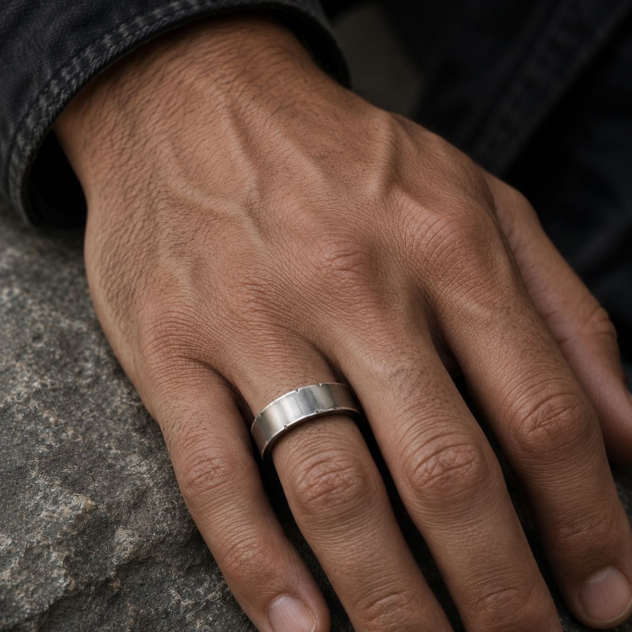 Waypoint Stainless Steel Ring by Luca Vale | Yellowstone Spirit Southwestern Collection Band ring Luca Vale 
