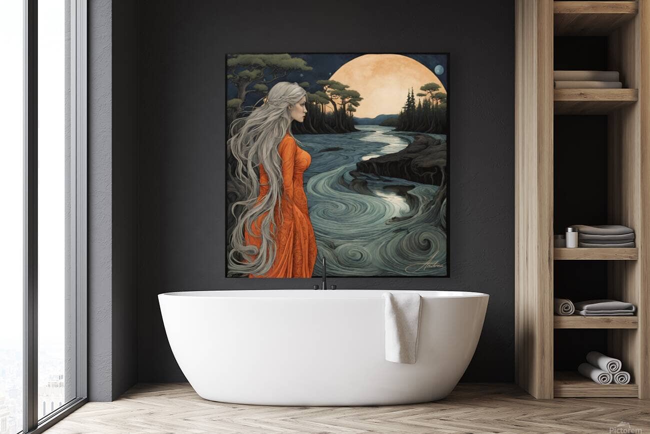 Whirling River Night | Andrea Record Fine Art | Yellowstone Spirit Southwestern Collection Painting Print Andrea Record Fine Art 