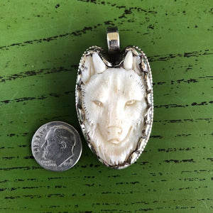 Wolf Pendant Necklace Small | Yellowstone Spirit and Spirit Animal Collections Wolf Necklace Objects Of Beauty Southwest 