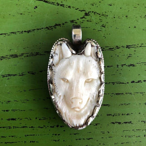 Wolf Pendant Necklace Small | Yellowstone Spirit and Spirit Animal Collections Wolf Necklace Objects Of Beauty Southwest 