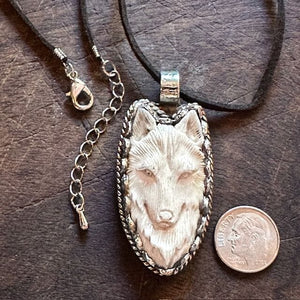 Wolf Pendant Necklace Small | Yellowstone Spirit and Spirit Animal Collections Wolf Necklace Objects Of Beauty Southwest 