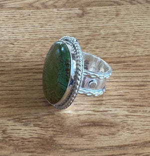 Yellowstone Round Kingman Turquoise Ring | Yellowstone Spirit Southwestern Collection Turquoise Ring Objects of Beauty Southwest 