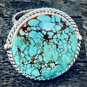 Yellowstone Round Kingman Turquoise Ring | Yellowstone Spirit Southwestern Collection Turquoise Ring Objects of Beauty Southwest 