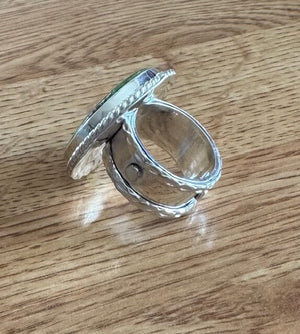 Yellowstone Round Kingman Turquoise Ring | Yellowstone Spirit Southwestern Collection Turquoise Ring Objects of Beauty Southwest 