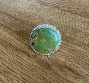 Yellowstone Round Kingman Turquoise Ring | Yellowstone Spirit Southwestern Collection Turquoise Ring Objects of Beauty Southwest 