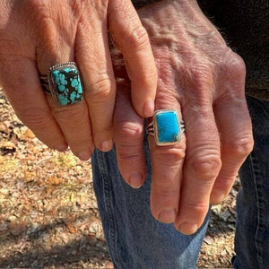 Yellowstone Turquoise Ring with Simple Twisted Bezel | Yellowstone Spirit Southwestern Collection Turquoise Ring Objects of Beauty Southwest 