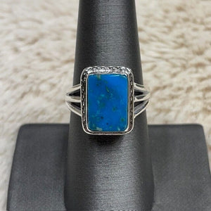 Yellowstone Turquoise Ring with Simple Twisted Bezel | Yellowstone Spirit Southwestern Collection Turquoise Ring Objects of Beauty Southwest 