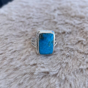 Yellowstone Turquoise Ring with Simple Twisted Bezel | Yellowstone Spirit Southwestern Collection Turquoise Ring Objects of Beauty Southwest 