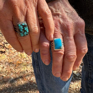 Yellowstone Turquoise Ring with Simple Twisted Bezel | Yellowstone Spirit Southwestern Collection Turquoise Ring Objects of Beauty Southwest 