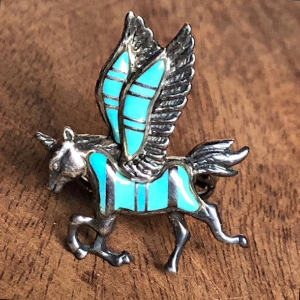 Alaricorn Vintage Winged Unicorn Turquoise Ring Turquoise Ring Objects of Beauty Southwest 