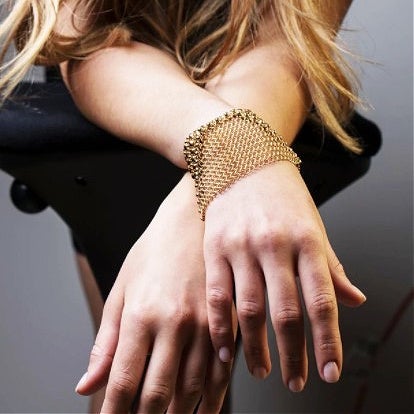 Aurelia Golden Chain Mail Bracelet | SG Liquid Metal Bracelets Objects of Beauty 