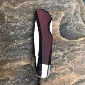 Azurite Mother of Pearl 3" Lock Back Knife | Santa Fe Stoneworks | Yellowstone Collection Knives  | Rosewood Backside