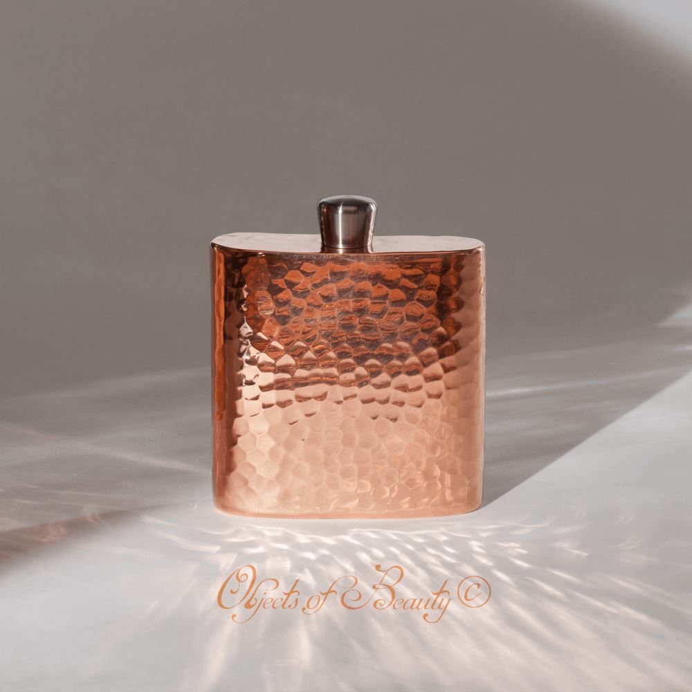 Bison Seamless Copper Flask 9 oz w Copper Funnel | Sertodo Copper Bison Seamless Copper Flask 9 oz w Copper Funnel | Yellowstone Spirit Southwestern Collection
