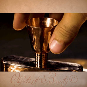 Bison Seamless Copper Flask 9 oz w Copper Funnel | Sertodo Copper Copper Flasks Sertodo Copper 