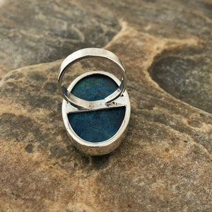 Blue Azurite Oval Ring for Man or Woman | Yellowstone Collection Turquoise Ring Objects of Beauty Southwest 
