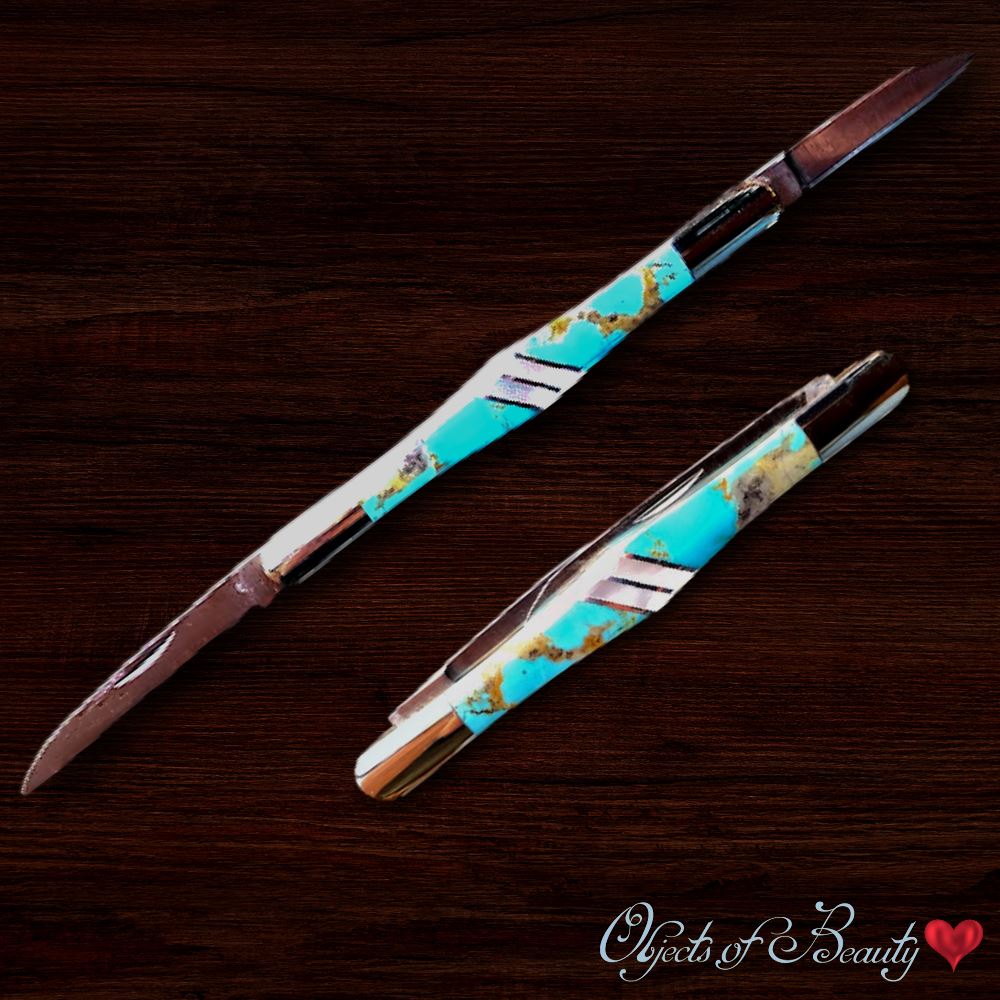 Hammered Damascus Vein Turquoise Collection Steak Knives (set of four) –  Santa Fe Stoneworks