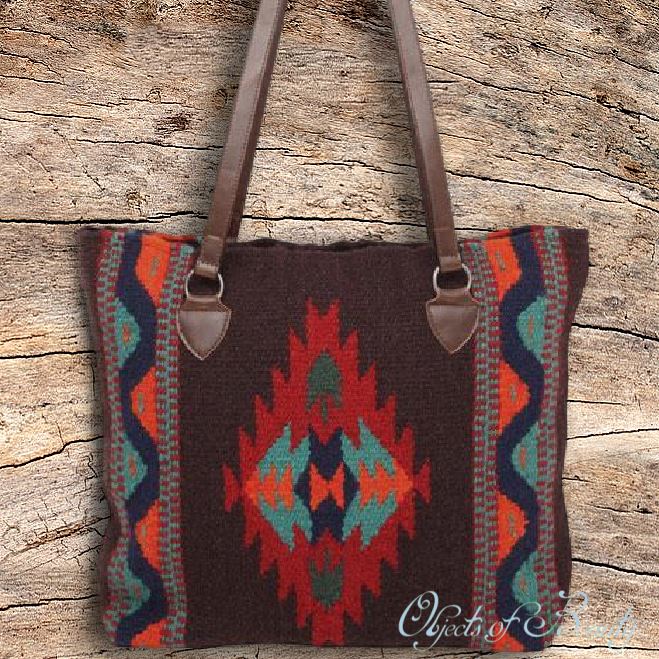 Castano Mole Southwestern Wool Tote Handwoven Bag Objects of Beauty 