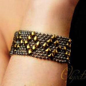Chloe Stainless Steel Yellow-Gold Titanium Bracelet | SG Liquid Metal Jewelry Bracelets Sergio Gutierrez Liquid Metal Jewelry 