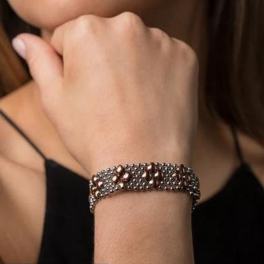 Clementine Stainless Steel - Rose Titanium Bracelet | SG Liquid Metal Bracelets Sergio Gutierrez Liquid Metal Jewelry 