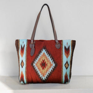 Colornation Turquoise Rust Southwestern Tote * Purses and Bags Manos Zapotecas 