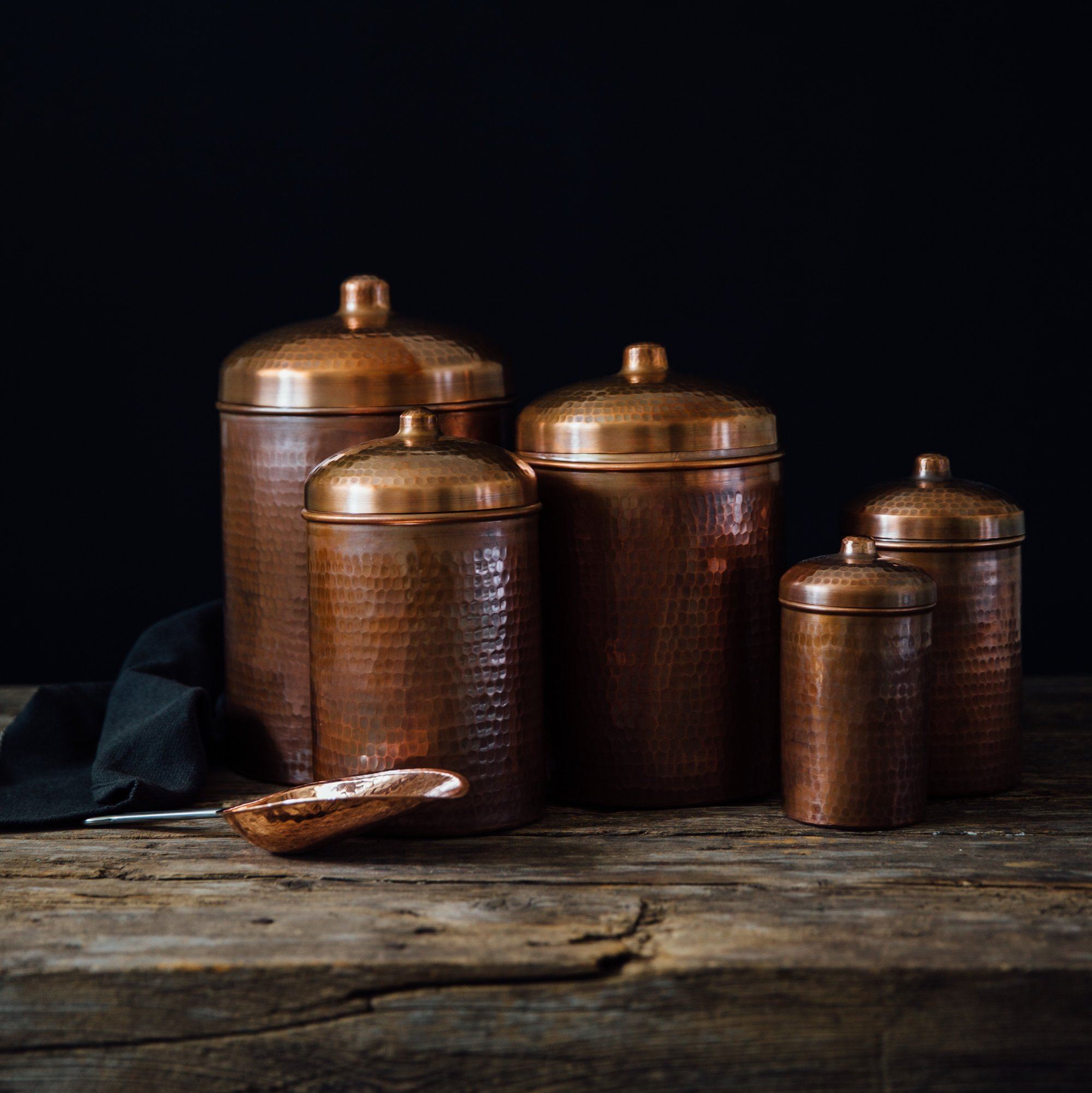 Copper Canisters Peacock Finish | A la-Carte | Sertodo Copper Copper Canisters Objects of Beauty 