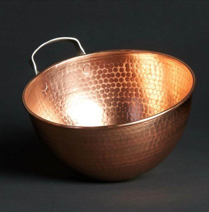 20th Century French Style Solid Copper Mixing Bowls - Set of 3