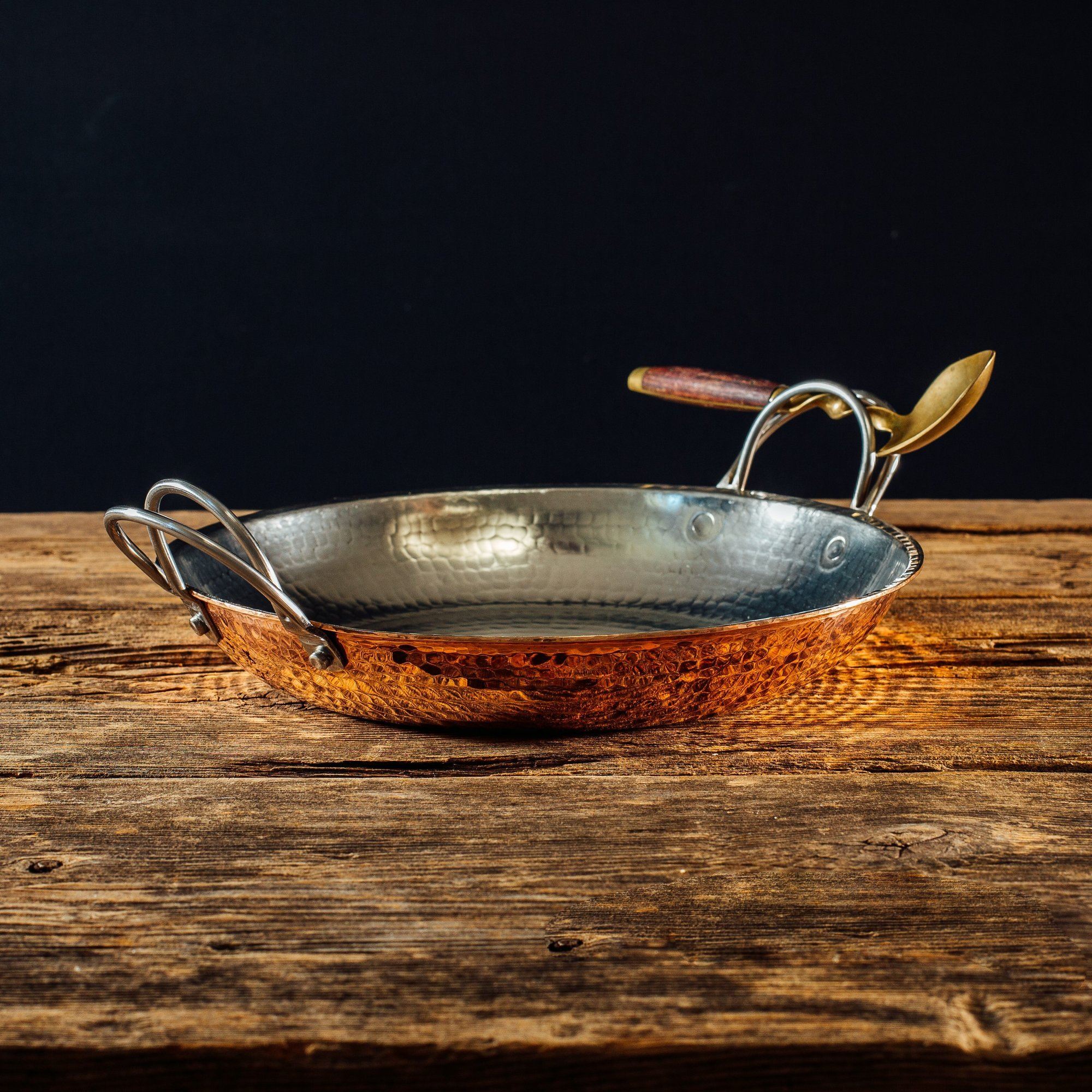 Copper Paella Pan | Sertodo Copper Copper Pans Sertodo Copper 10" Diameter ~ Great for Serving Side Dishes Recycled Copper 