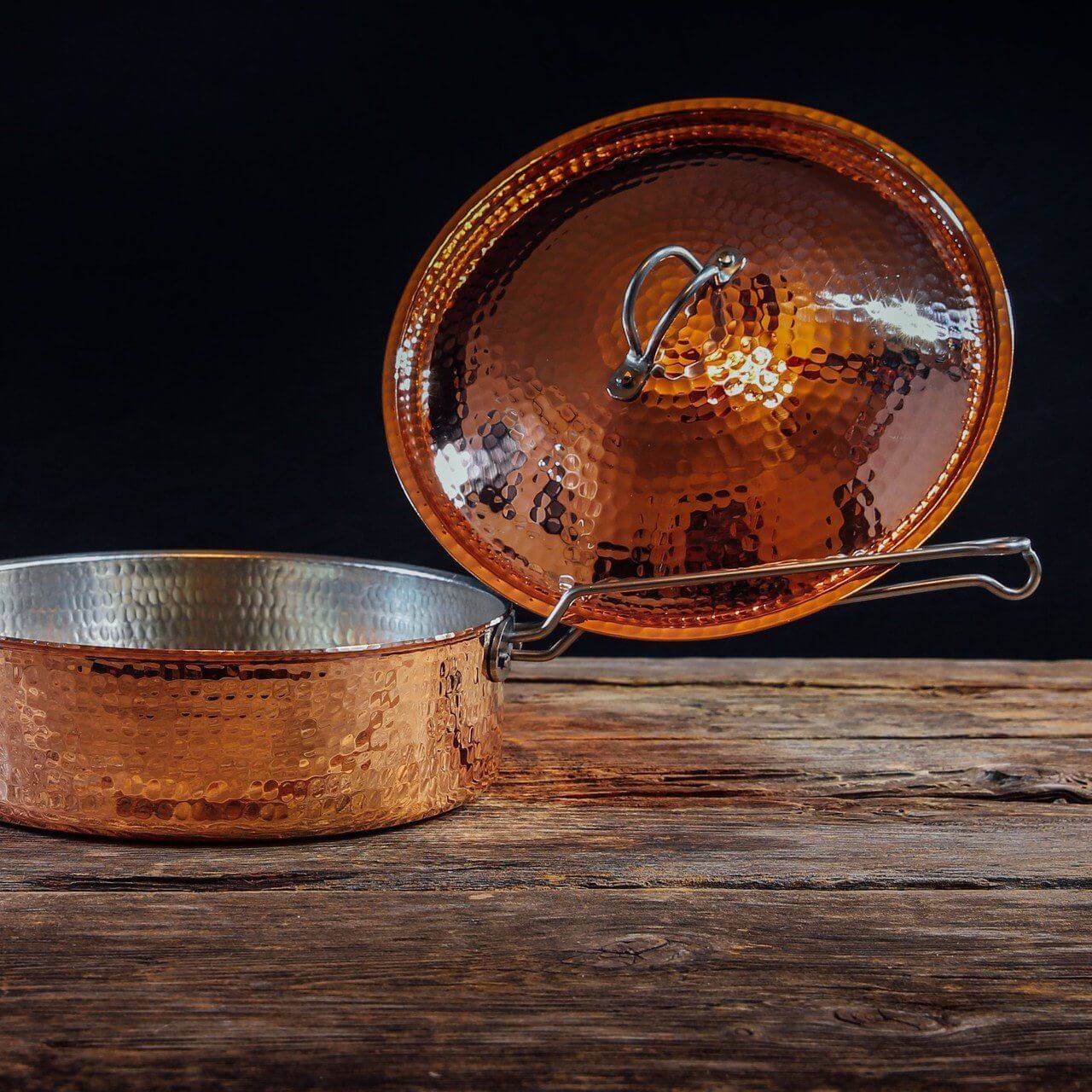 Copper Saute Pan with Lid ~ 3 Quart Copper Pans Sertodo Copper 
