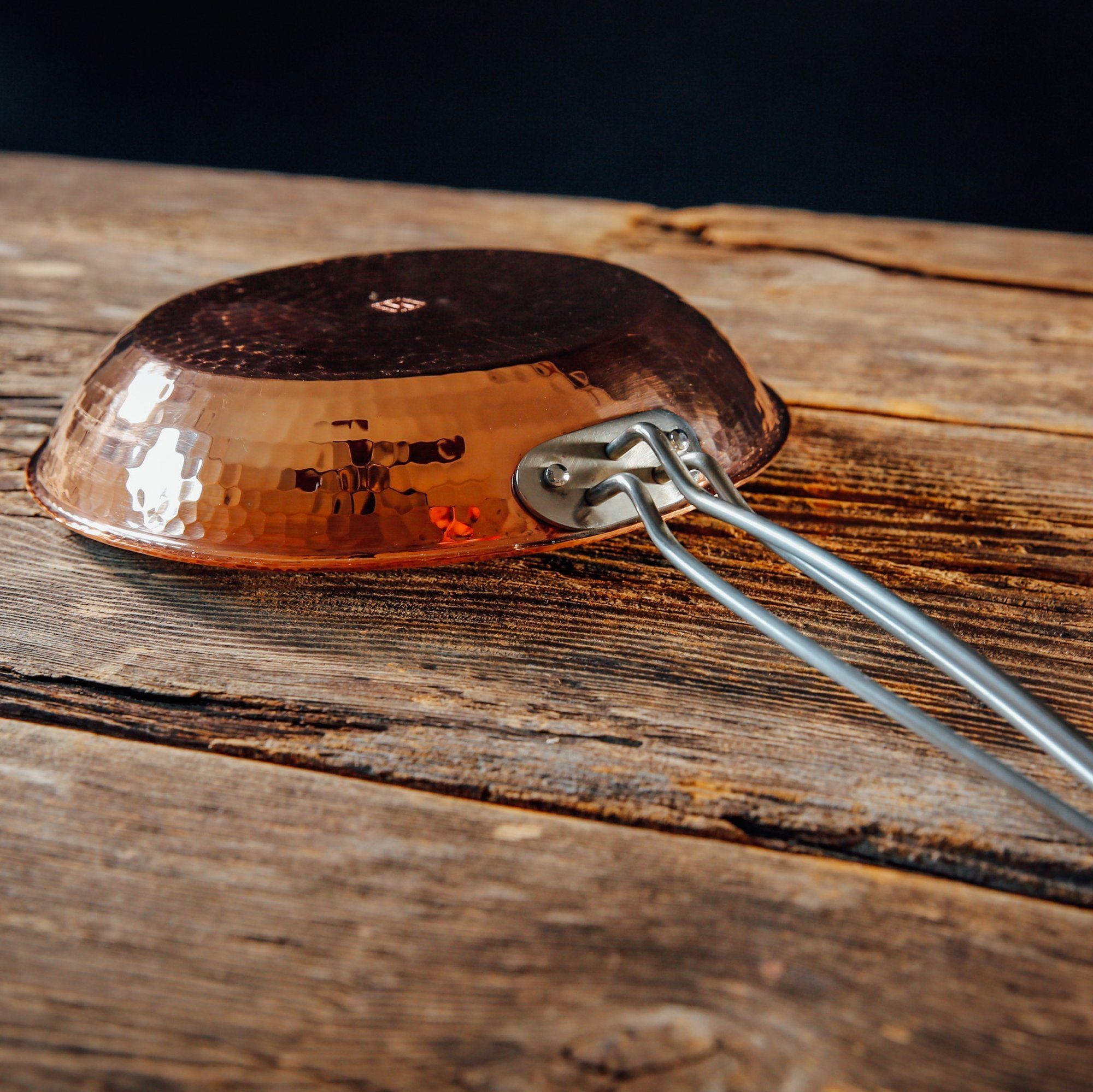 Copper Skillet Saute Pan | Sertodo Copper Objects of Beauty | Upside down