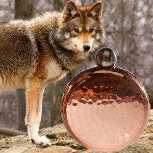 Coyote Copper Round Flask - 6 oz | Sertodo Copper Copper Flasks Sertodo Copper 