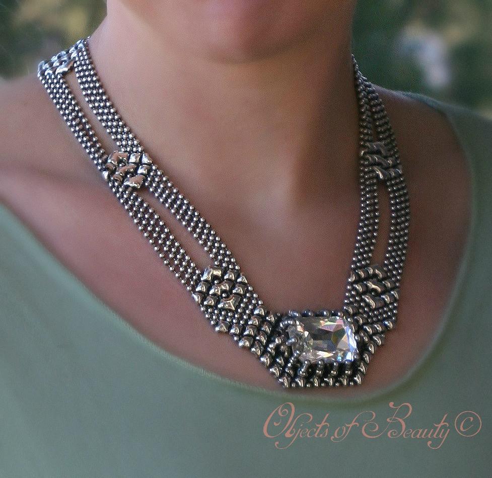Crystal Waters SG Liquid Silver Necklace Necklaces Sergio Gutierrez Liquid Metal Jewelry 