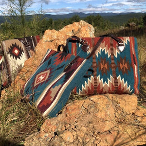 Eye of the Storm | Thunder Mountain | Lakota Sunset Southwestern Wool Tote Handwoven Bags Objects of Beauty 