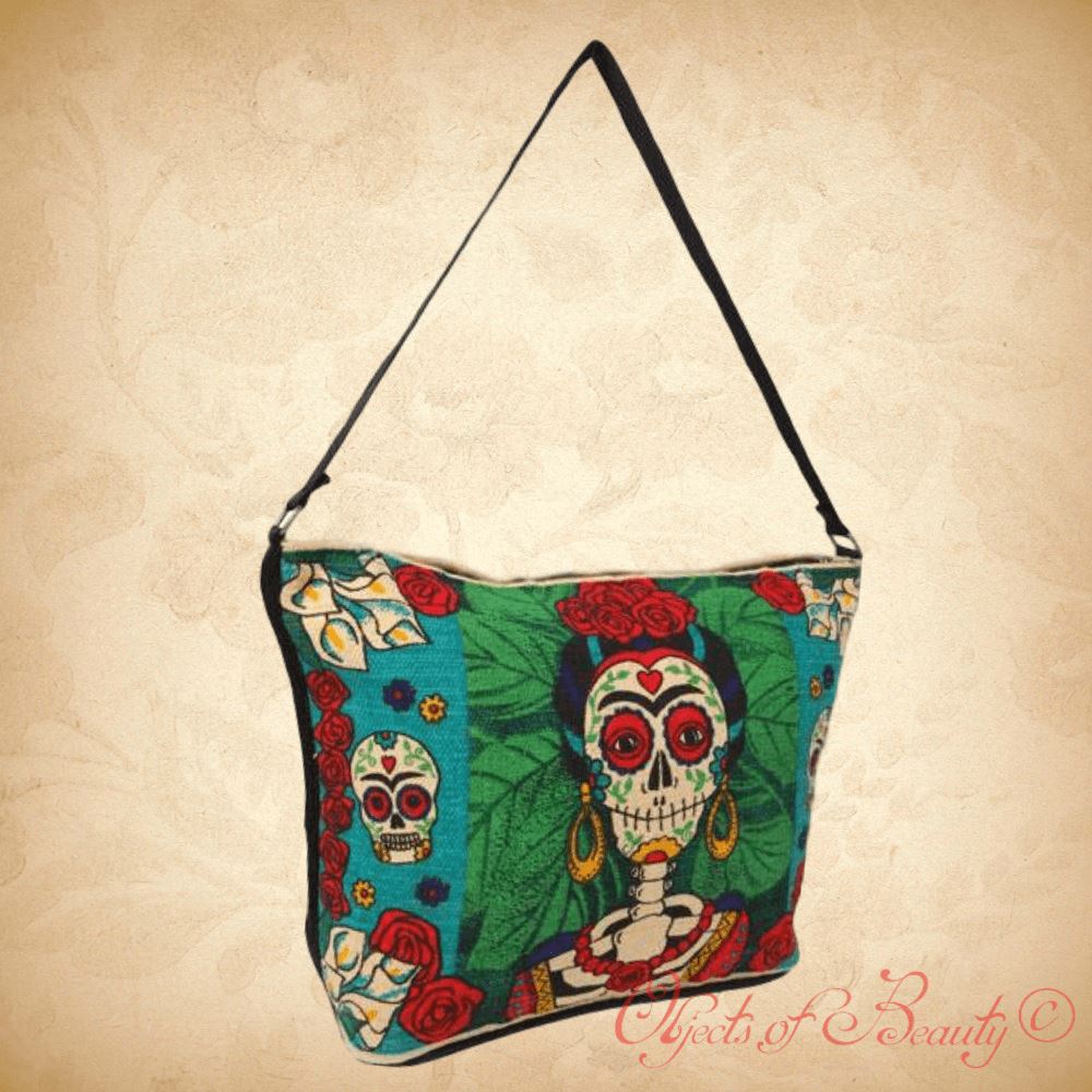 Frida's Heart | Handcrafted Screen Printed Cotton Bag Purses and Bags Objects of Beauty 