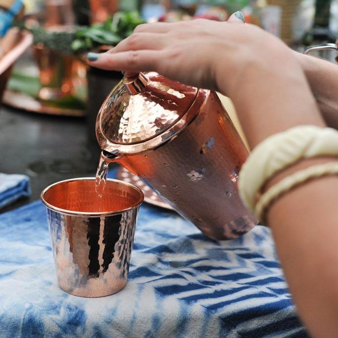 Gangotri Copper Pitcher w Lid 48 oz Copper Pitcher Sertodo Copper 