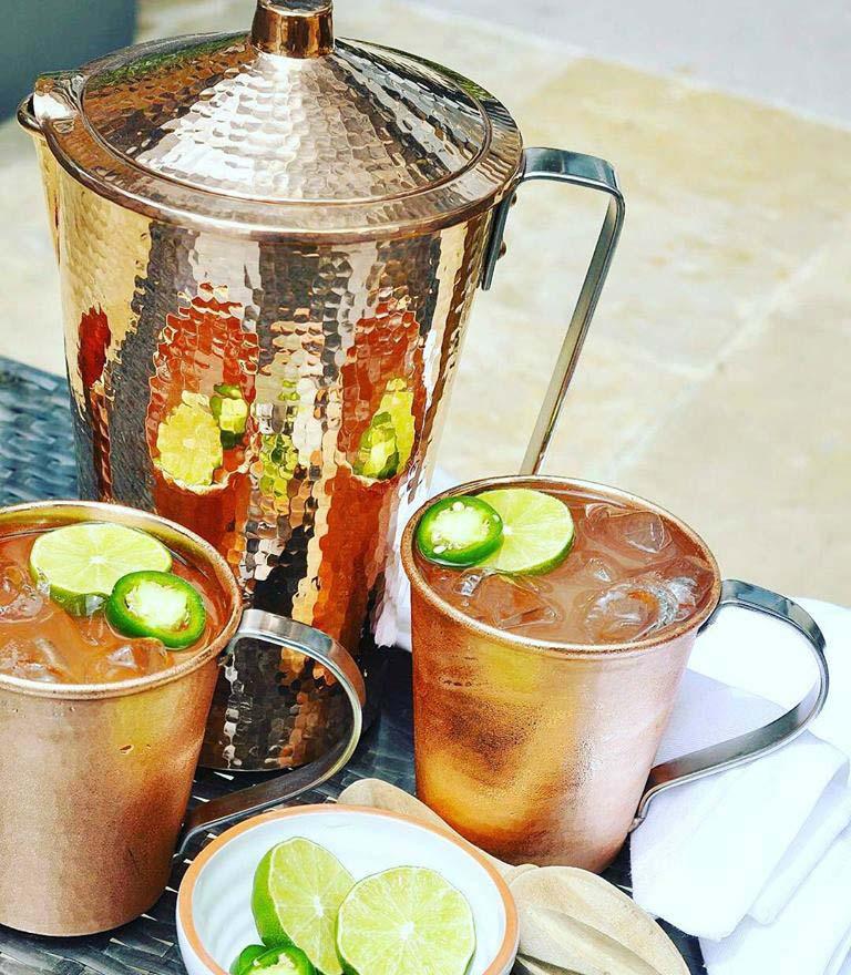 Gangotri Copper Pitcher w Lid 70 oz Copper Pitcher Sertodo Copper 