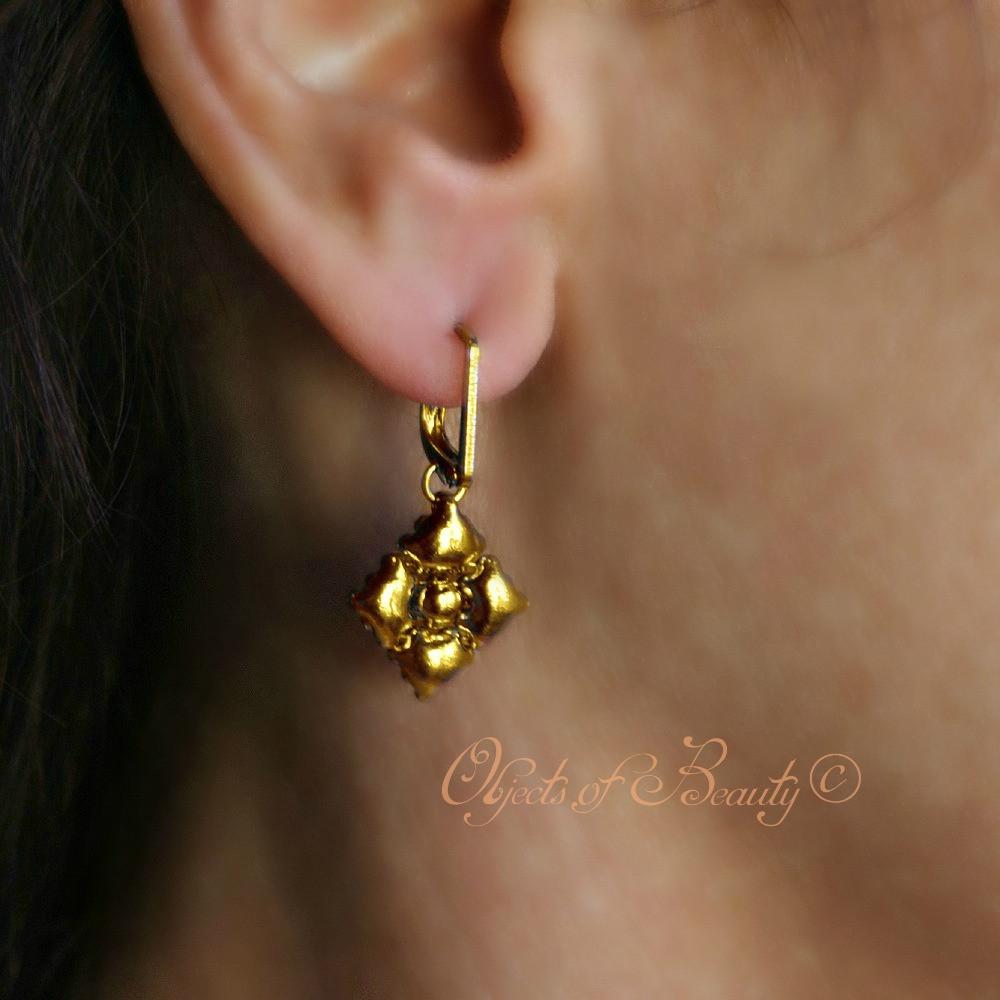 Antique Gold Chand Bali Drop Earrings
