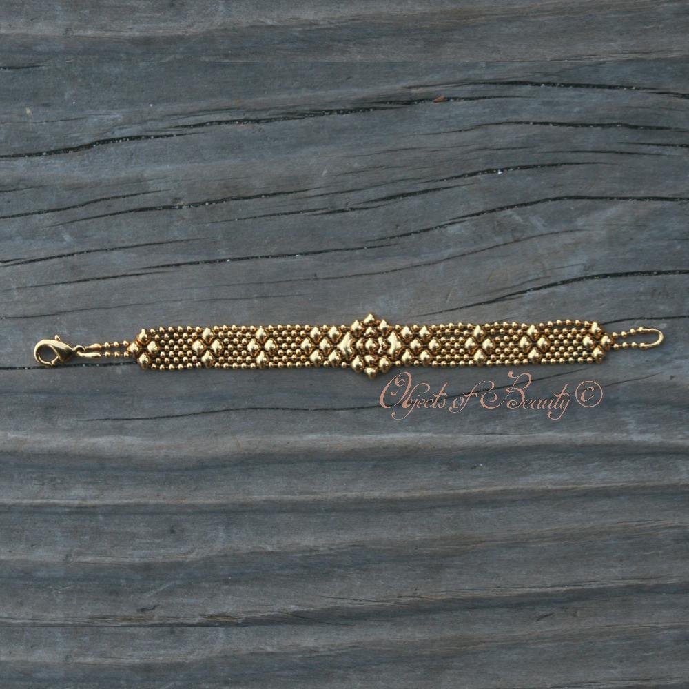 Golden Mini Rose SG Liquid Metal Bracelet Bracelets Sergio Gutierrez Liquid Metal Jewelry 6.75" Small Antique Gold Plate 