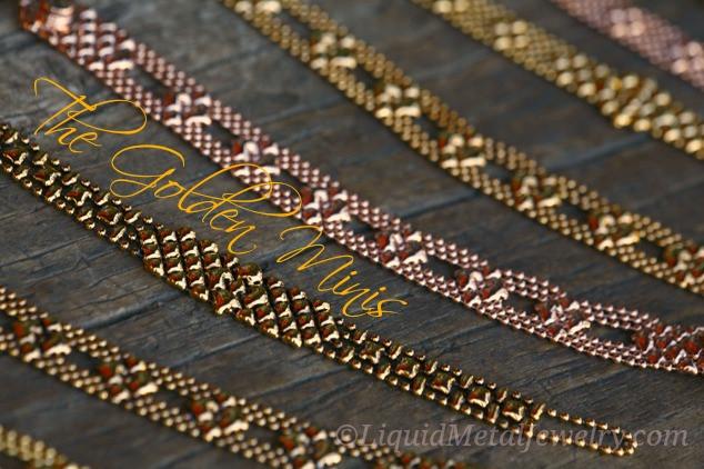 Golden Samantha's Diamond SG Liquid Metal Necklace Necklaces Sergio Gutierrez Liquid Metal Jewelry Rose Gold Plate 
